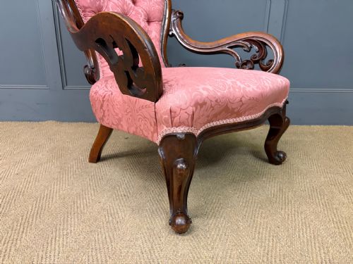 PAIR OF VICTORIAN WALNUT NURSING CHAIRS - ADDITIONAL PHOTO 9