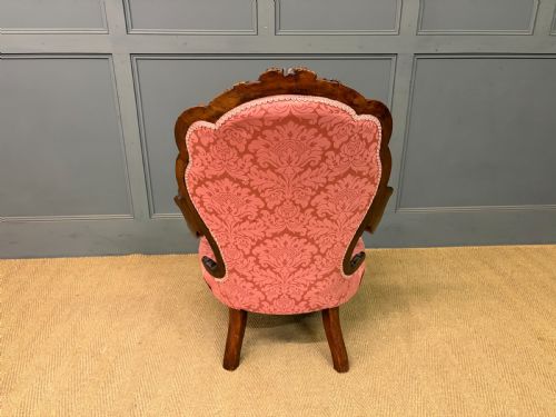 PAIR OF VICTORIAN WALNUT NURSING CHAIRS - ADDITIONAL PHOTO 11