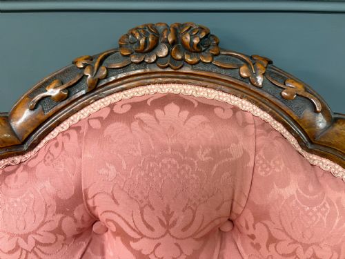 PAIR OF VICTORIAN WALNUT NURSING CHAIRS - ADDITIONAL PHOTO 14