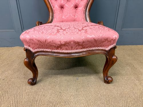 PAIR OF VICTORIAN WALNUT NURSING CHAIRS - ADDITIONAL PHOTO 15