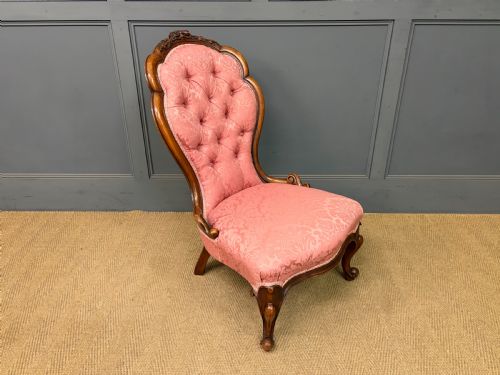PAIR OF VICTORIAN WALNUT NURSING CHAIRS - ADDITIONAL PHOTO 16