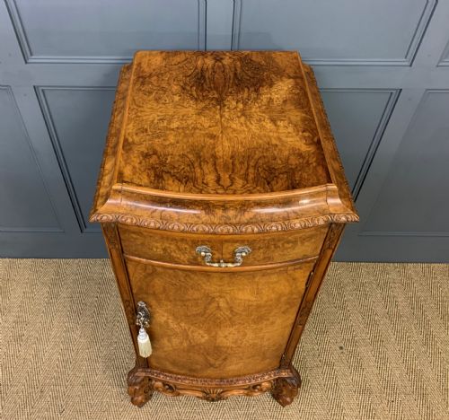 TALL PAIR OF BURR WALNUT PEDESTAL CUPBOARDS - ADDITIONAL PHOTO 13