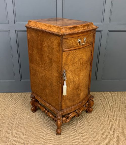 TALL PAIR OF BURR WALNUT PEDESTAL CUPBOARDS - ADDITIONAL PHOTO 15