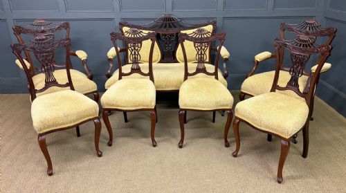 VICTORIAN MAHOGANY 7 PIECE SALON SUITE