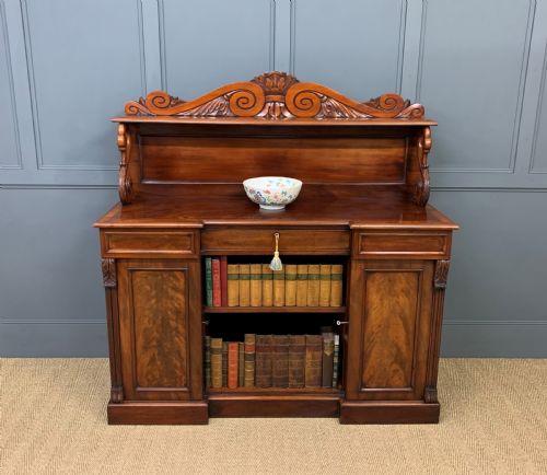 Early 19th Century Flame Mahogany Chiffonier Bookcase