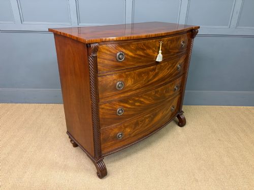 Regency Period Mahogany Bow Fronted Chest of Drawers