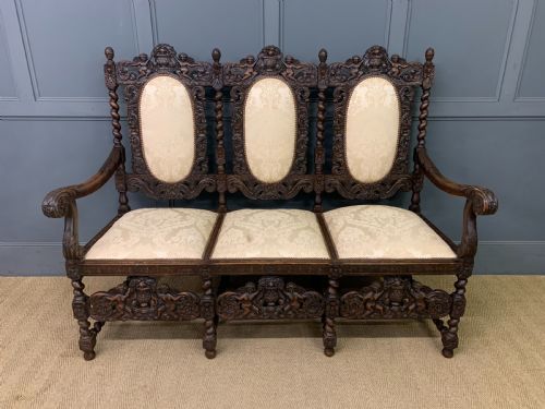19th Century Carolean Style Walnut Settee