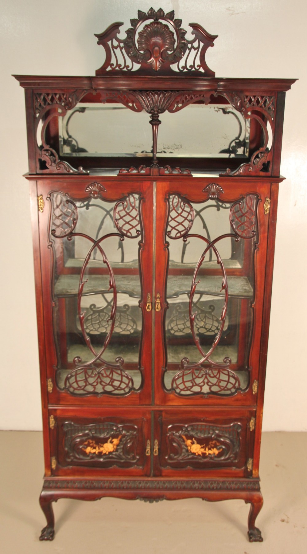 Ornate Mahogany display Cabinet