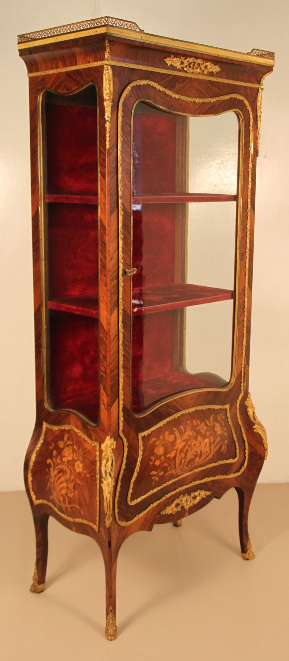 Exhibition Quality French Marquetry Vitrine
