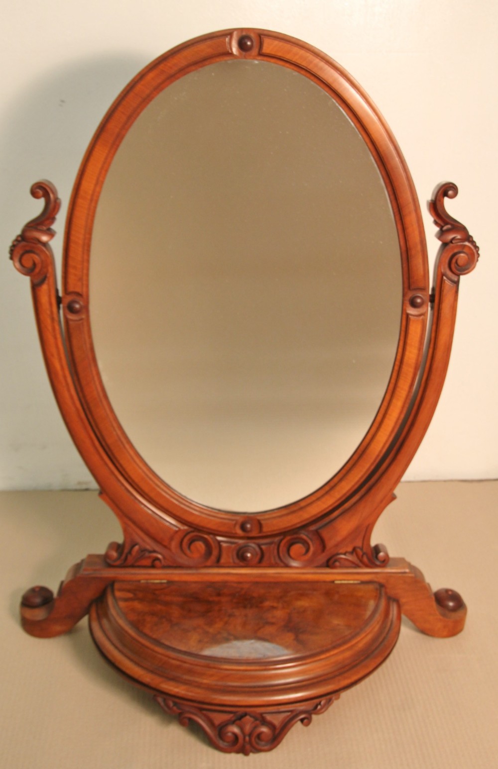 Victorian Burr Walnut Toilet Mirror