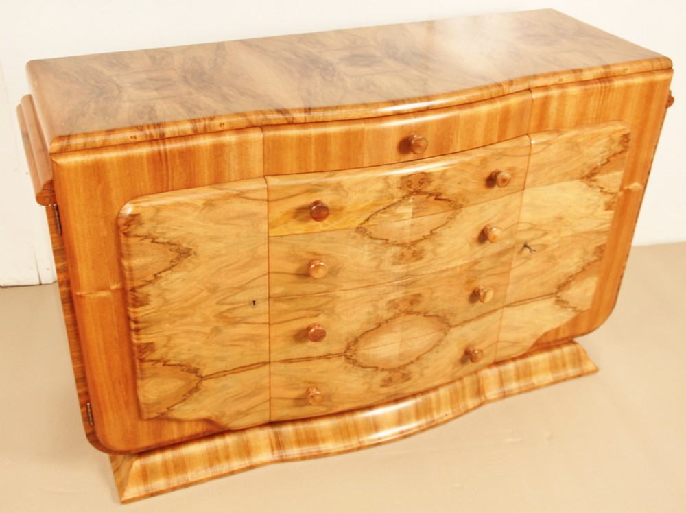 Superb Art Deco Walnut Sideboard