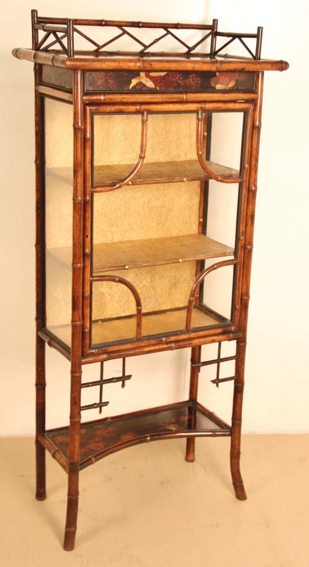 Victorian Bamboo Display Cabinet