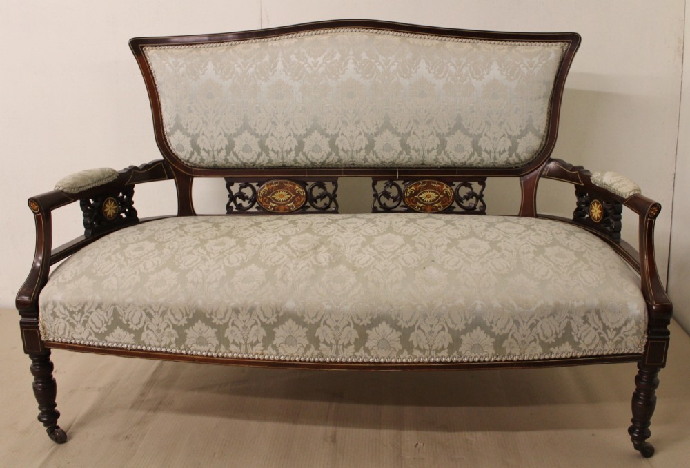 Late Victorian Inlaid Settee