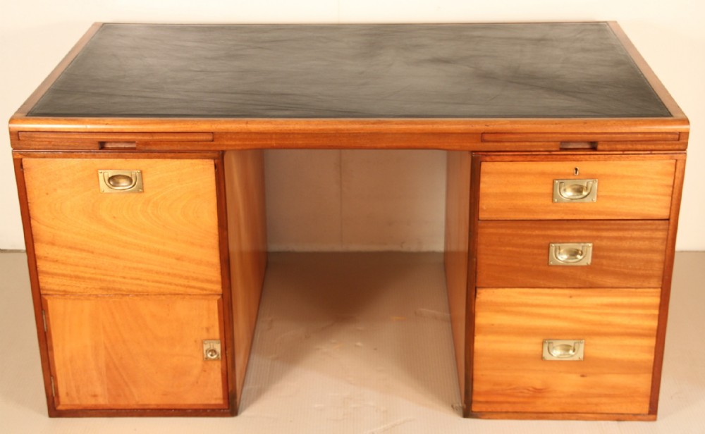 Military Style Pedestal Desk by Waring and Gillow