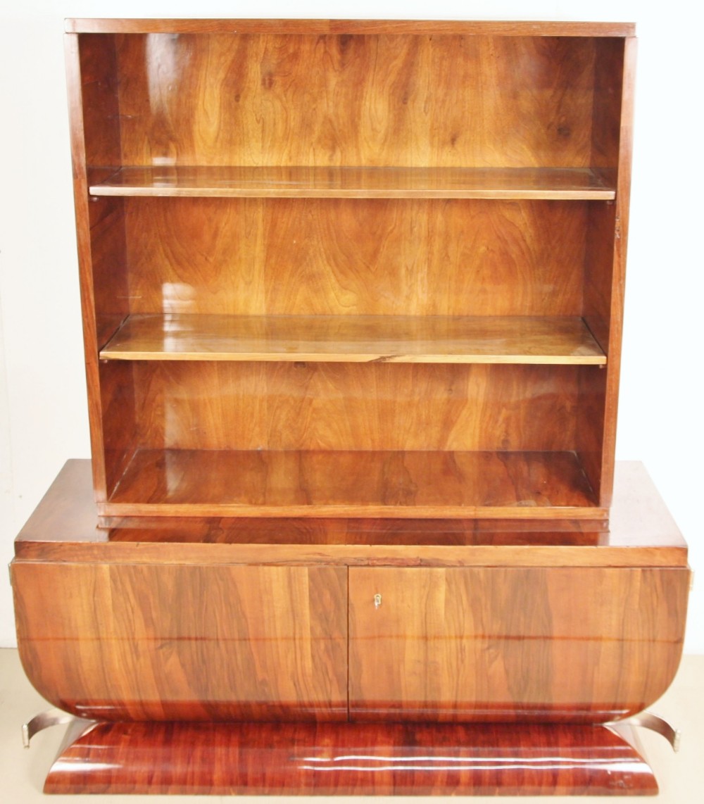 Art Deco Walnut Bookcase