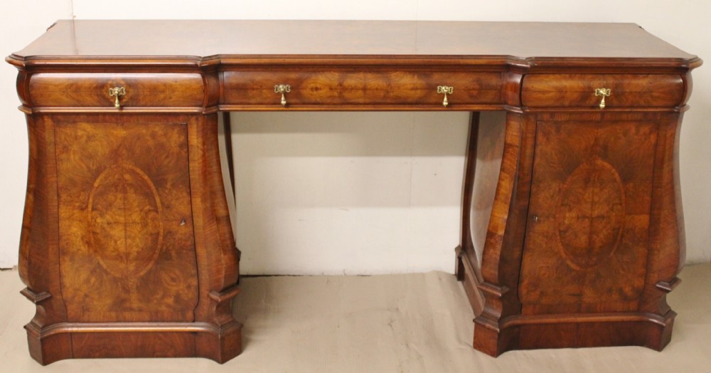 Burr Walnut Pedestal Sideboard