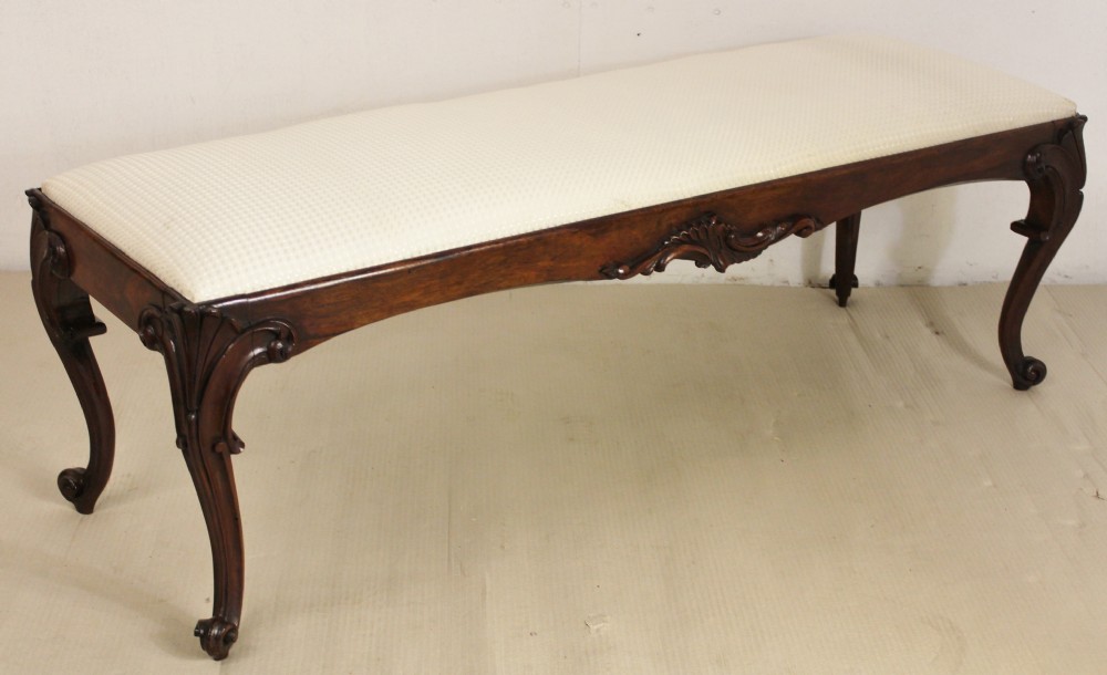 Long Victorian Rosewood Stool