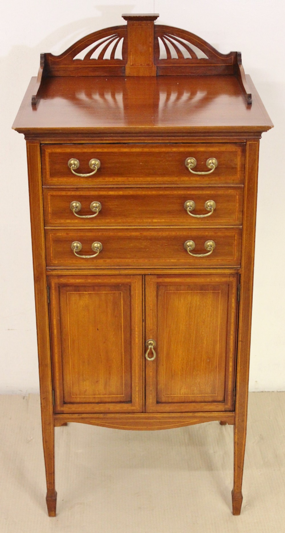 Edwardian Inlaid Mahogany Music Cabinet