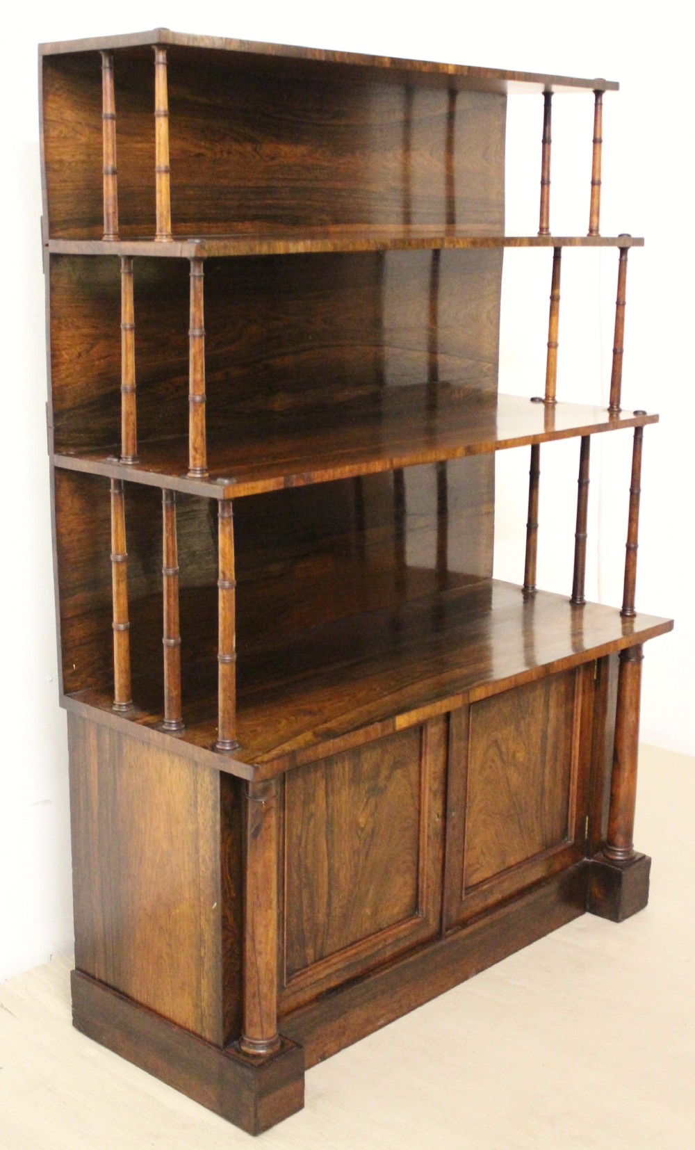 William IV Rosewood Waterfall Open Bookcase