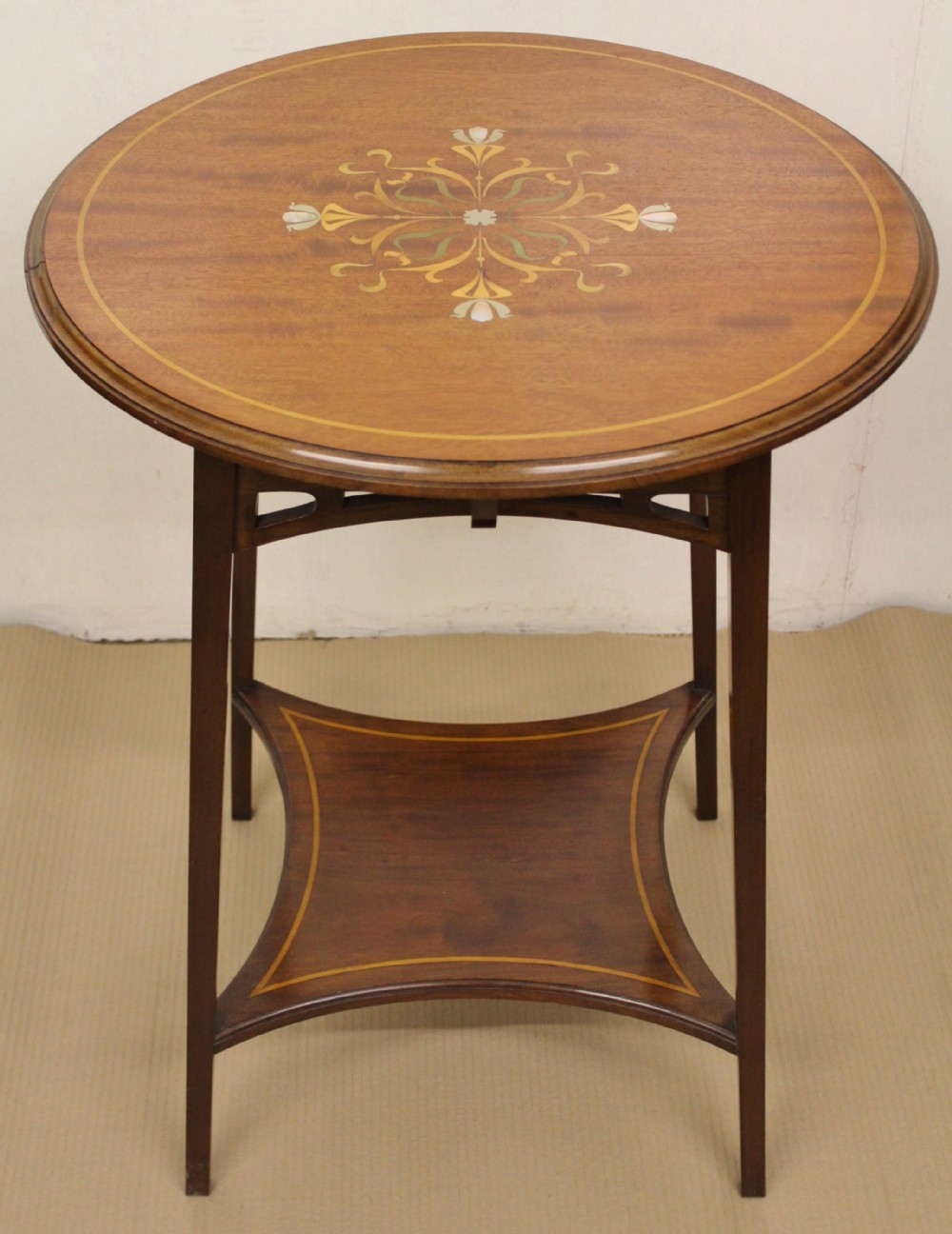 Inlaid Mahogany Art Nouveau Occasional Table