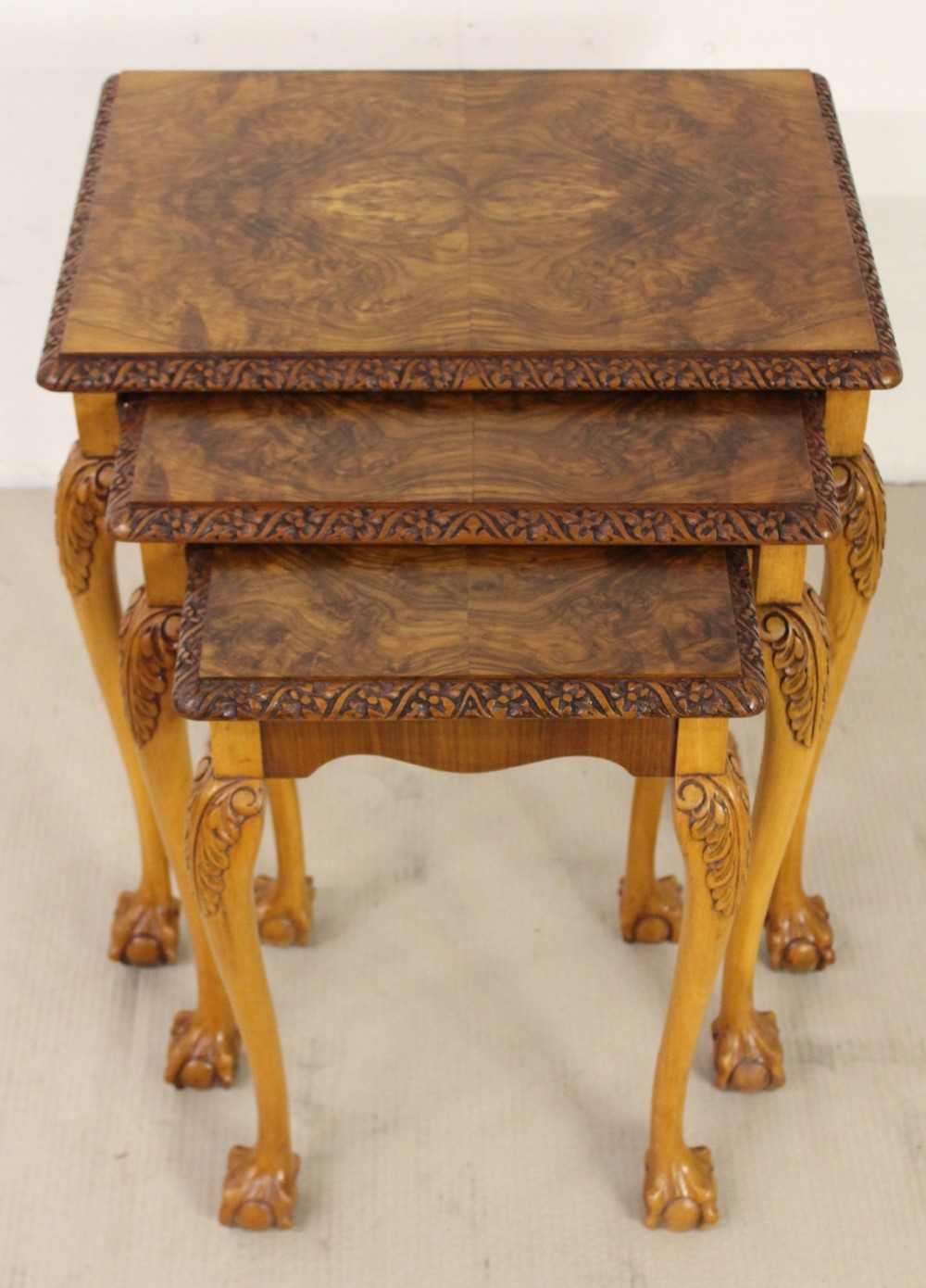 Burr Walnut Nest of Tables