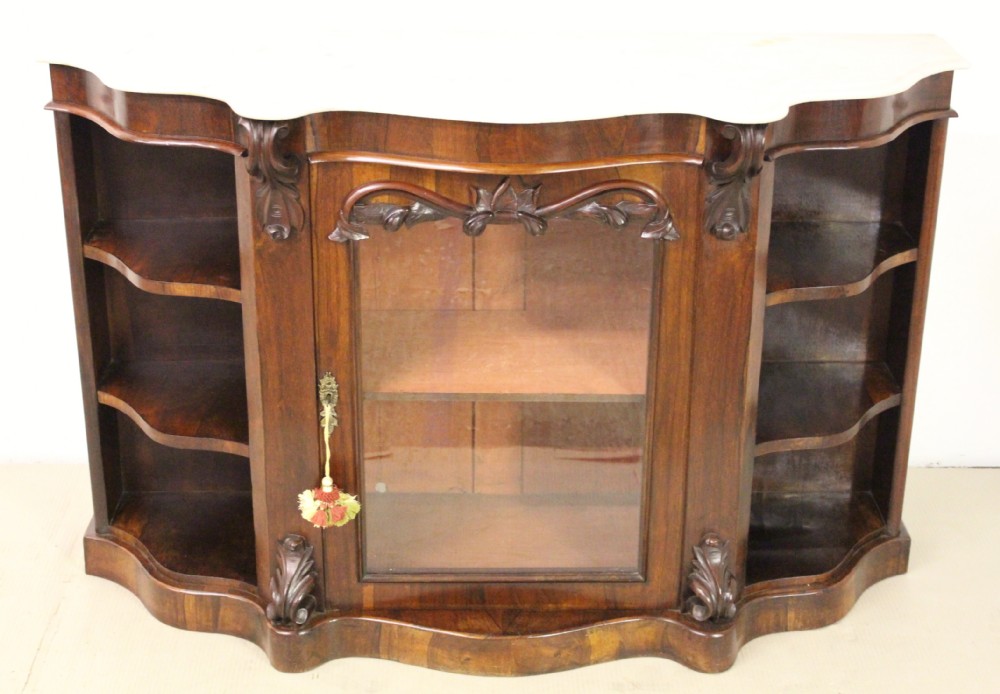 Victorian Marble Topped Rosewood Credenza