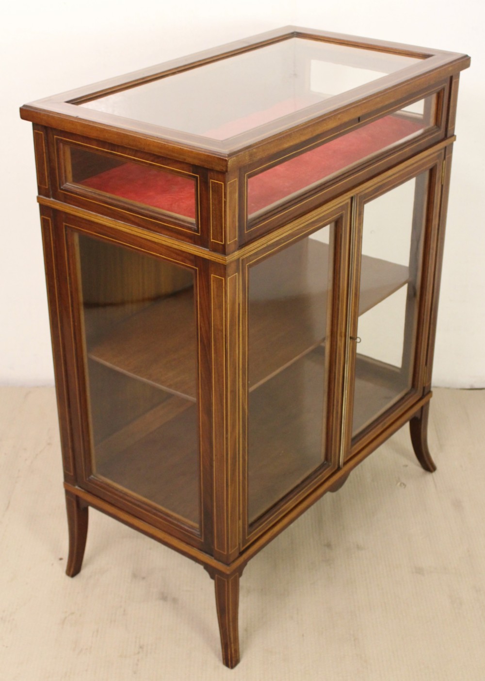 Inlaid Mahogany Bijouterie Table Topped Cabinet
