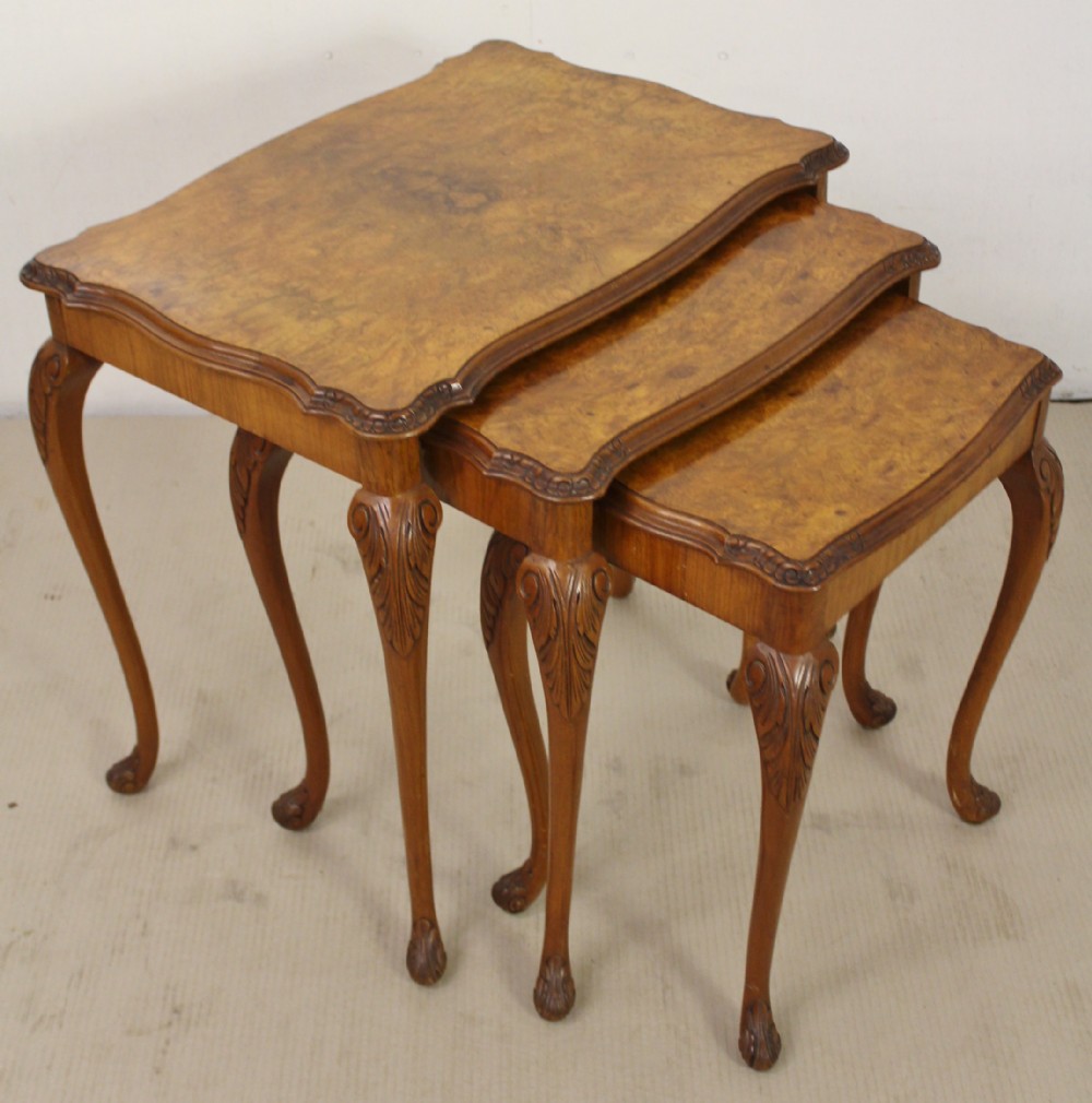 Burr Walnut Nest of Tables