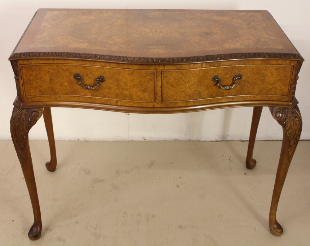 Serpentine Burr Walnut Side Table