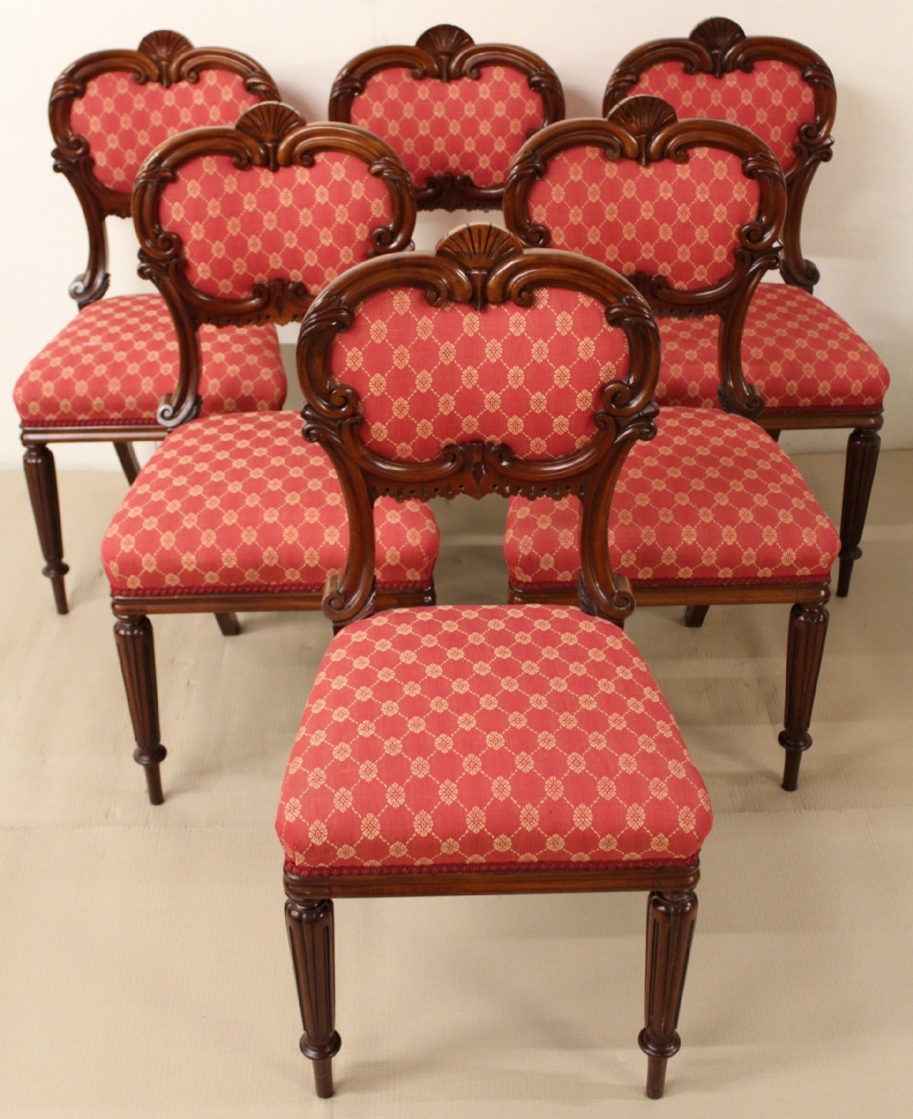 Excellent Set of Six Victorian Mahogany Dining Chairs