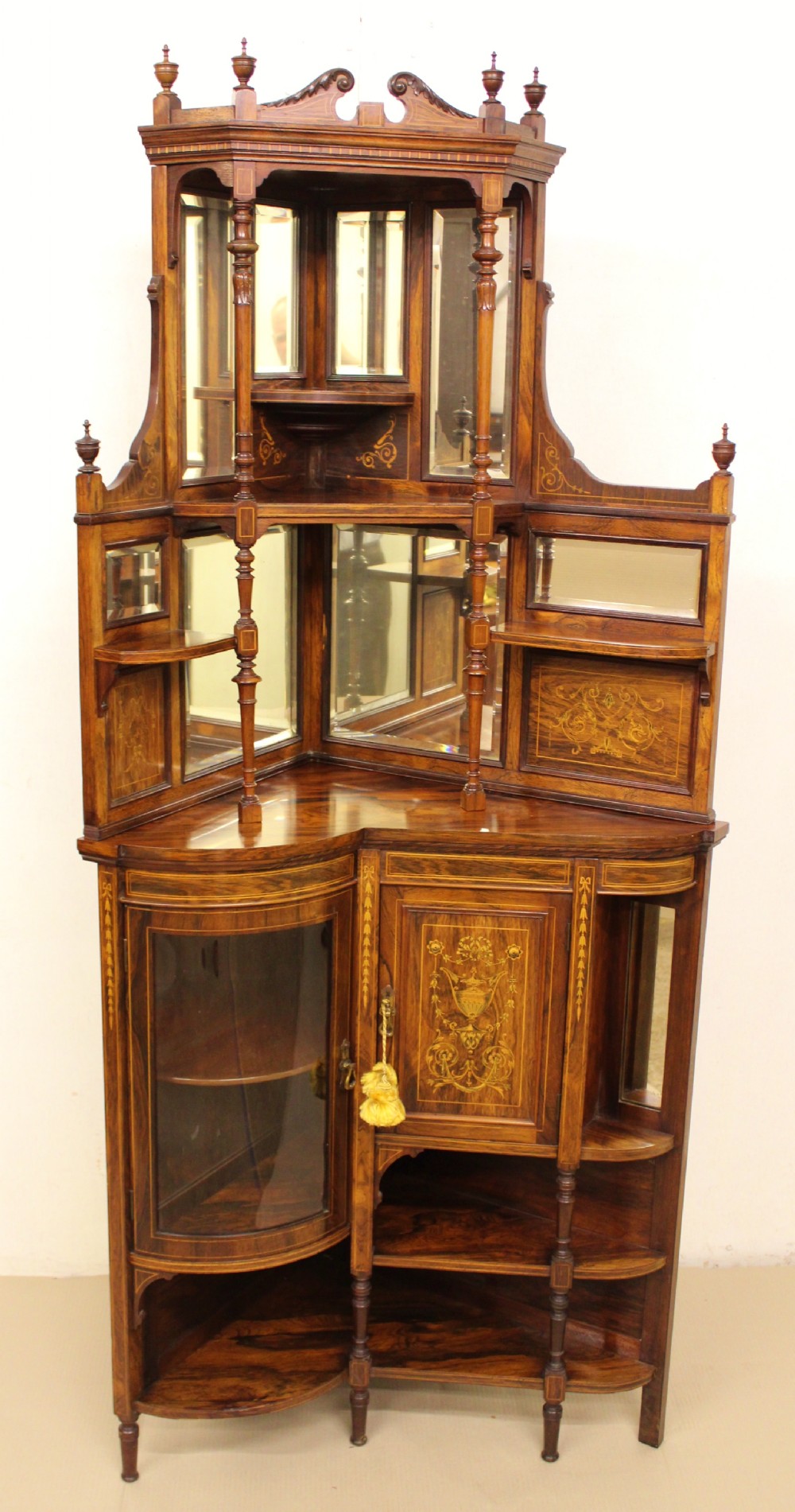 Inlaid Rosewood Corner Cabinet