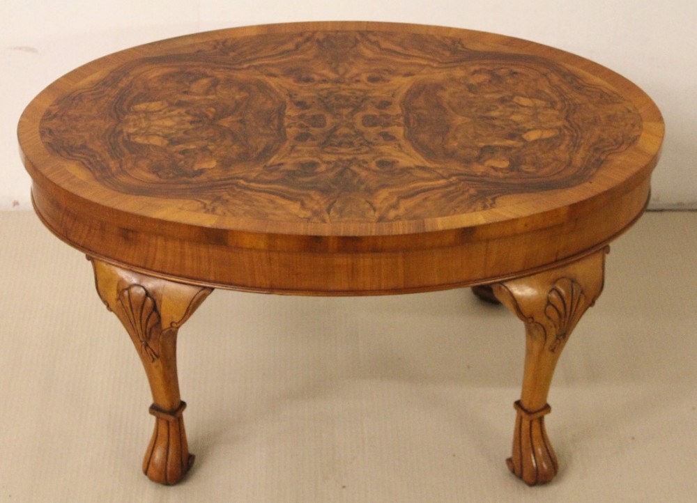 Oval Burr Walnut Coffee Table