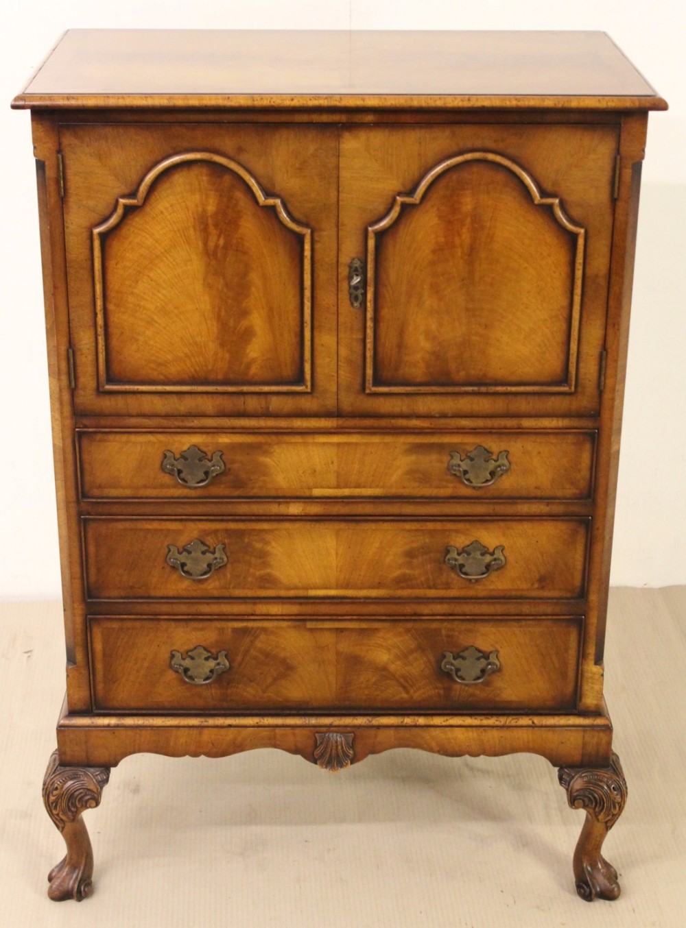 Walnut Linen Press by Maple and Co