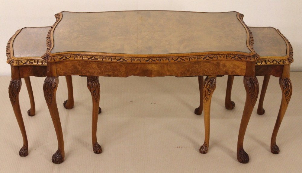 Burr Walnut Nest of Tables