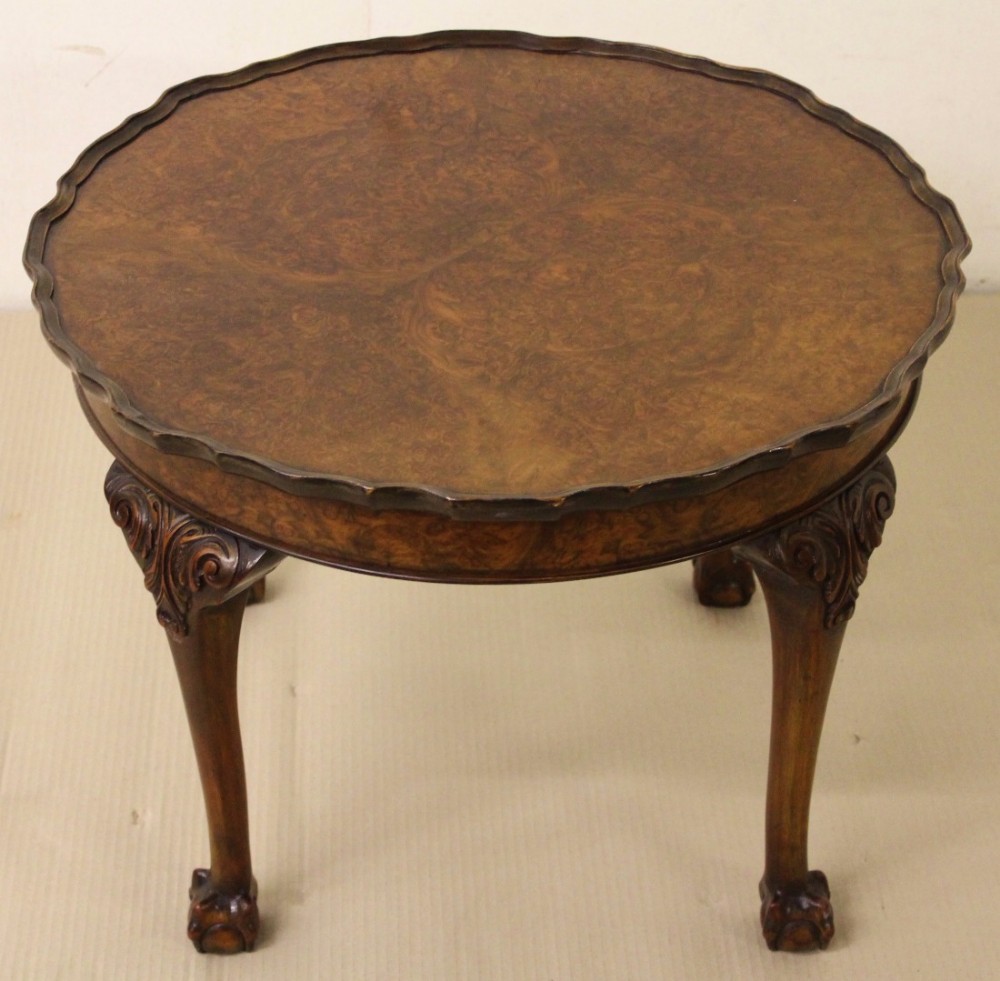 Round Burr Walnut Coffee Table