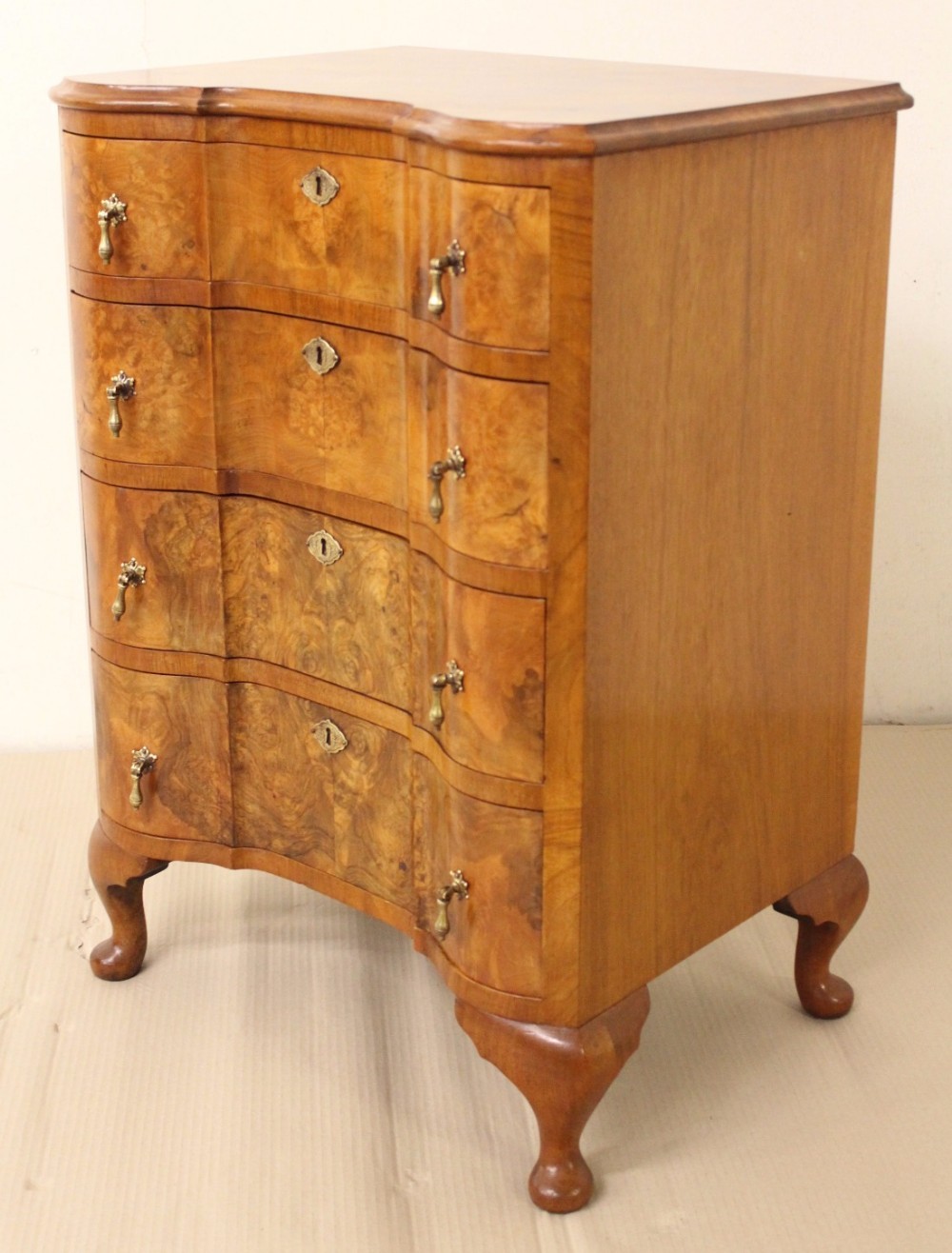 Serpentine Fronted Burr Walnut Chest of Drawers