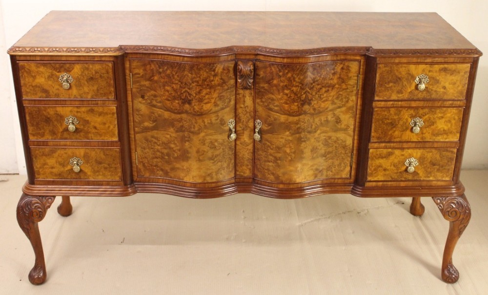 Burr Walnut Serpentine Sideboard