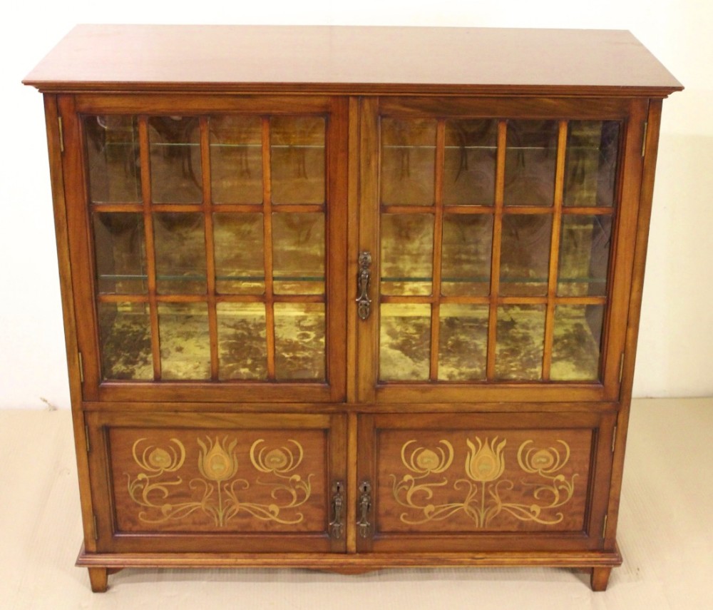 Excellent Inlaid Mahogany Art Nouveau Side Cabinet