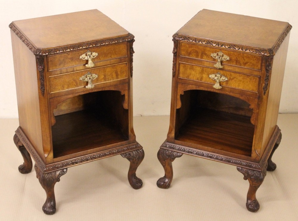 Pair of Burr Walnut Bedside Chests