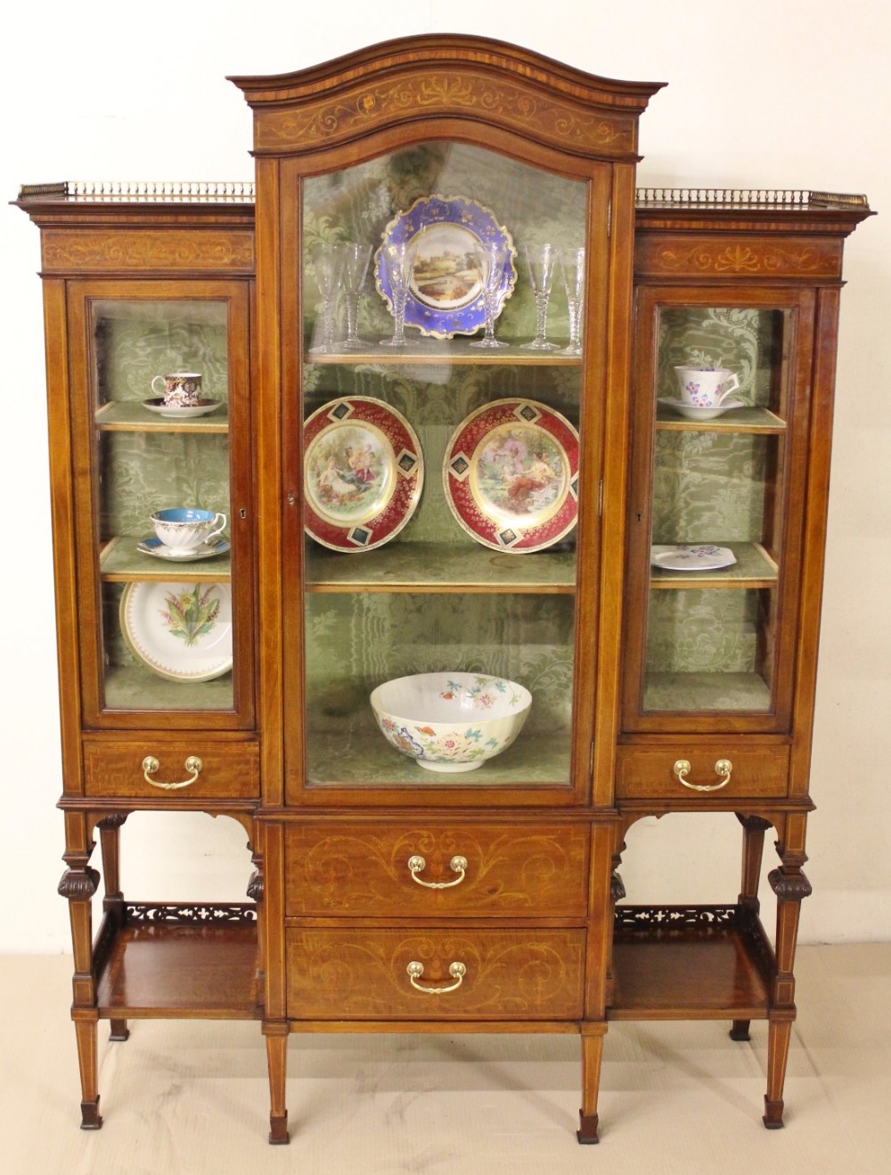 Inlaid Mahogany Display Cabinet by Maple and Co.