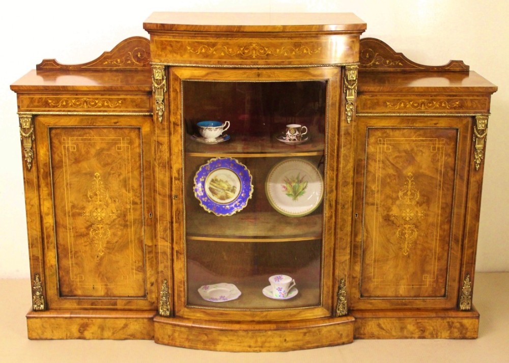 Victorian Inlaid Burr Walnut Side Cabinet