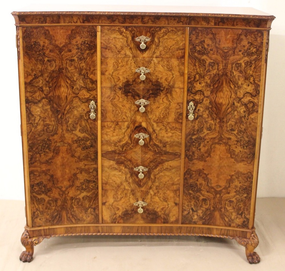 Burr Walnut Press Cupboard