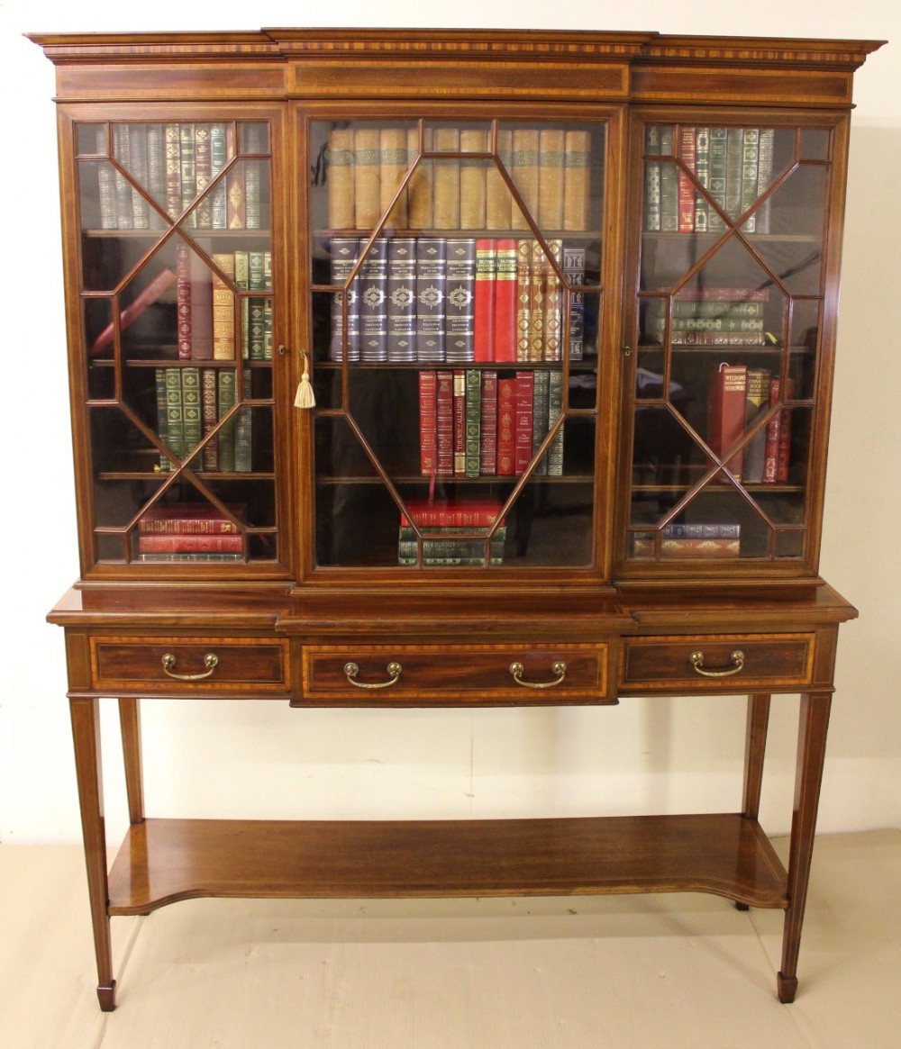 Inlaid Mahogany Bookcase by Edwards and Roberts