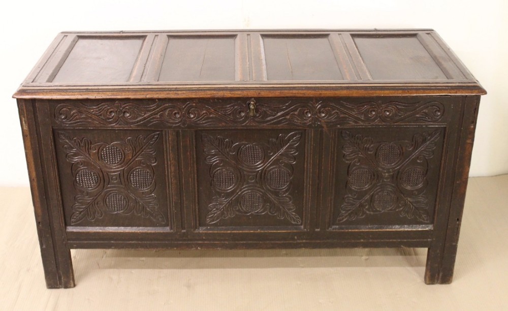 Large Early 18th Century Oak Coffer
