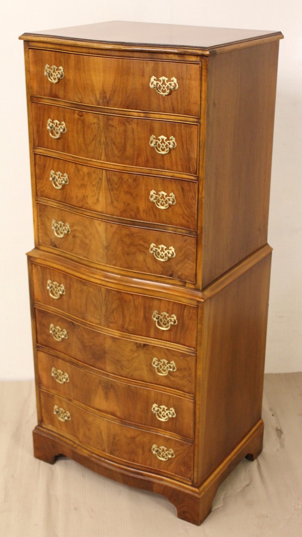 Burr Walnut Chest on Chest by Druce and Co