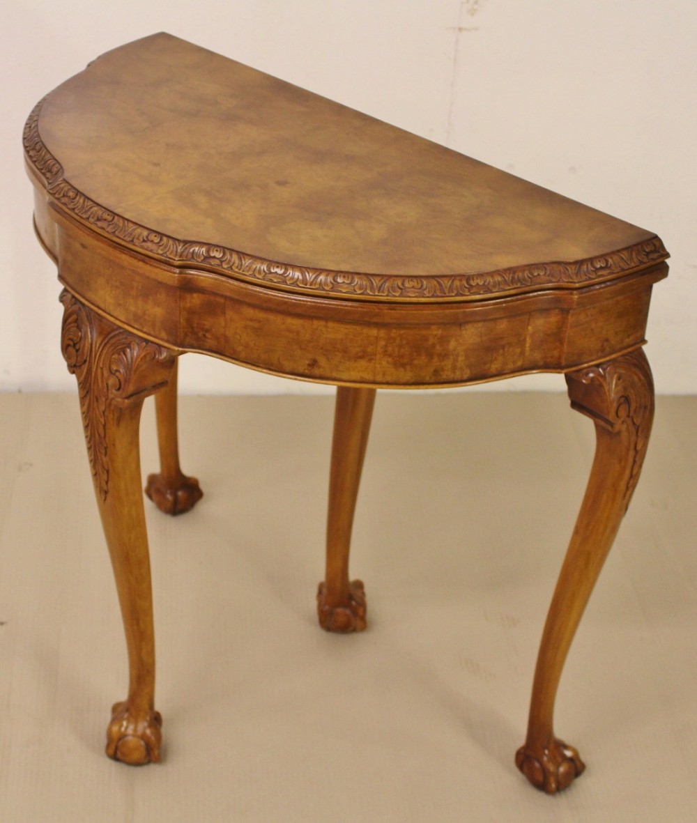 Burr Walnut Card Table