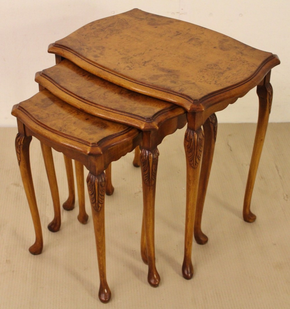 Burr Walnut Nest of Tables