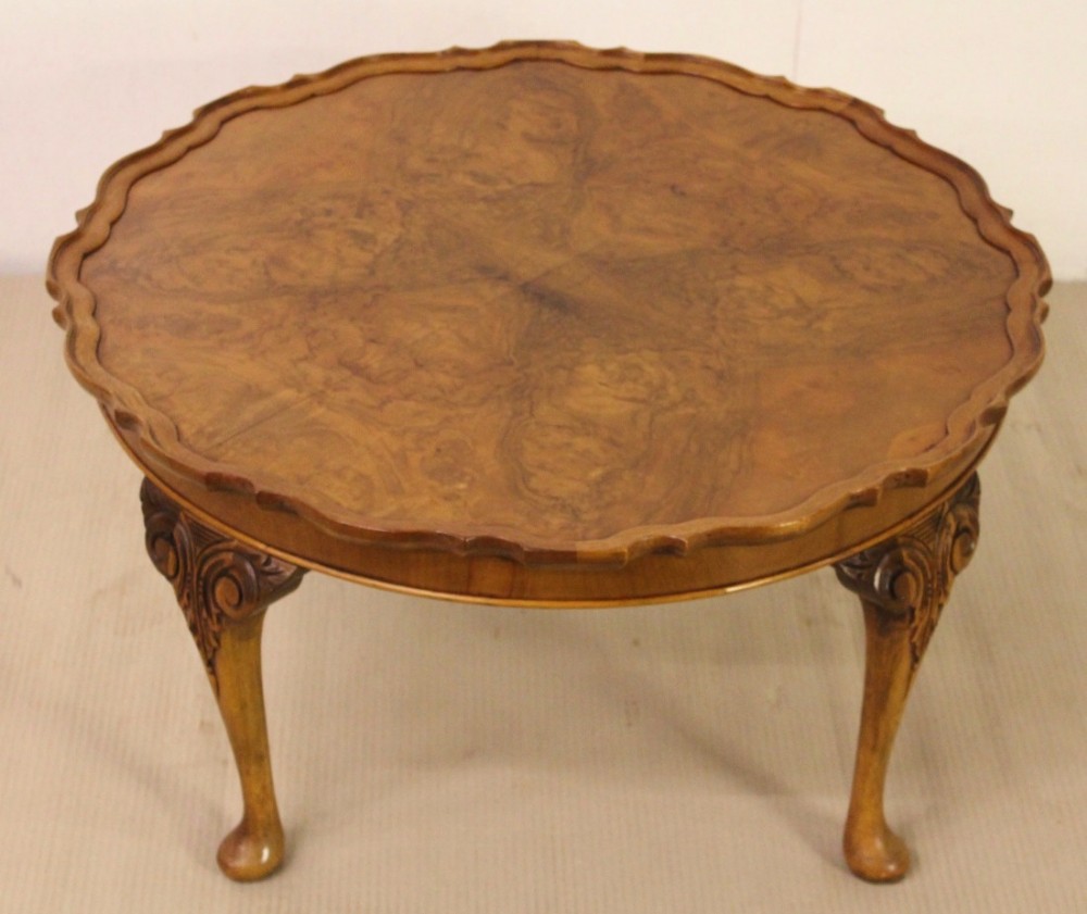 Round Burr Walnut Coffee Table