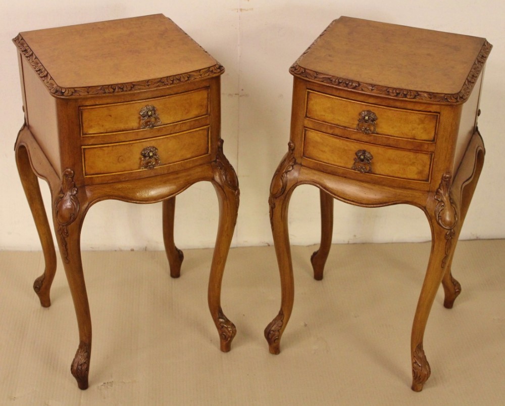 Pair of Burr Walnut Bedside Chests