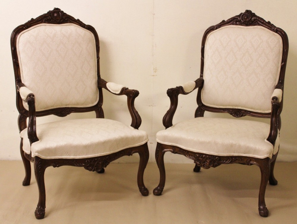 Pair of Upholstered French Armchairs
